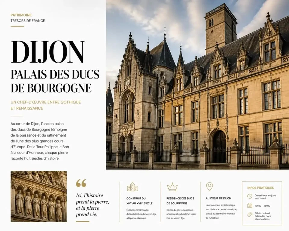 Façade du Palais des Ducs de Bourgogne à Dijon, lieu incontournable des journées du patrimoine 2025 dijon