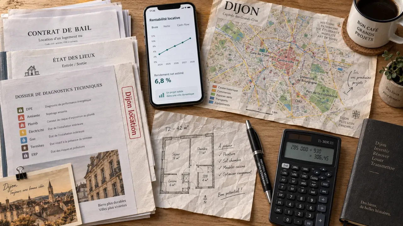 Investissement locatif Dijon : quartier immobilier pour rentabilité locative