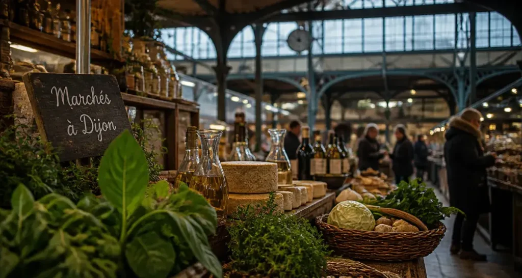 Marchés dijon aux Halles centrales : étals de produits locaux