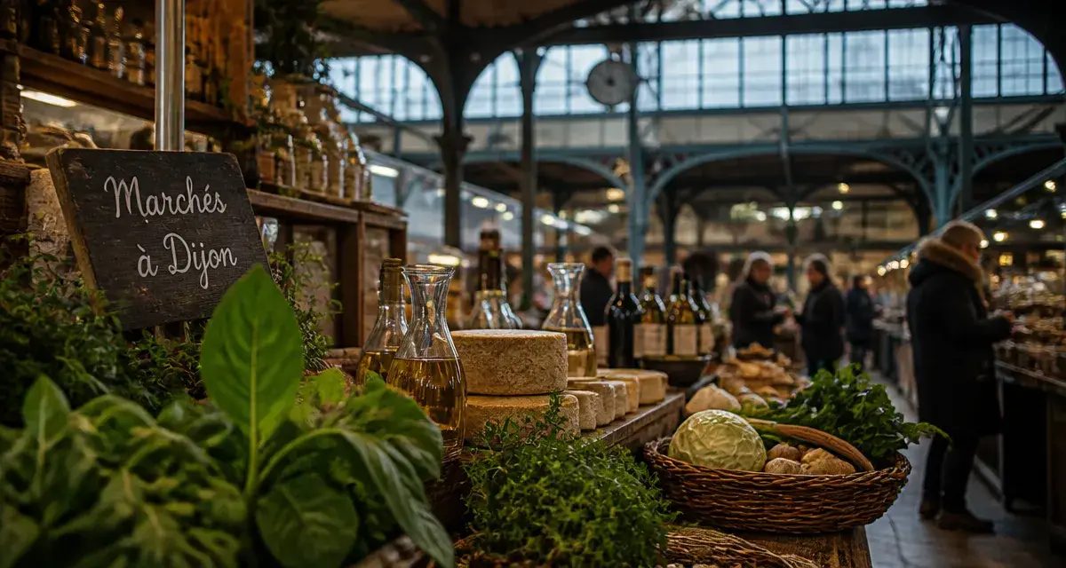 Marchés dijon aux Halles centrales : étals de produits locaux