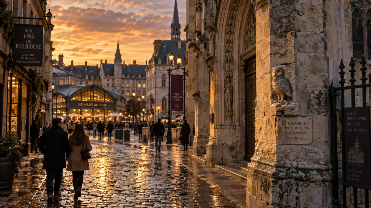 Visiter Dijon en 1 jour : ruelle vers la Chouette, Halles et Palais des Ducs